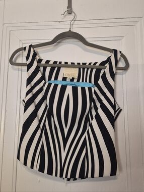 RARE True Vintage Y2K GRAIL Alberto Malaki Caché Corset Cut Zebra Print Tank.